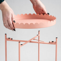 Scottish Everlastings Ltd. Scottish Everlastings Pink Round Scallop Table - thumbnail 3