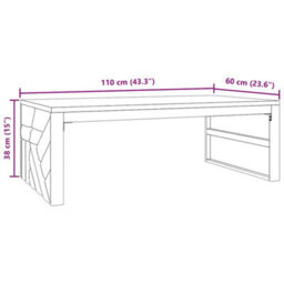 Berkfield Coffee Table 110X60X38 Cm Solid Wood Teak - thumbnail 8