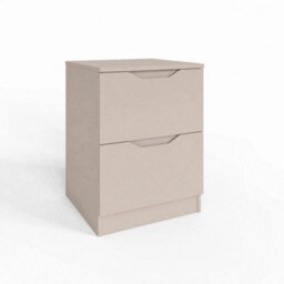 Bedside Table Deep Storage Modern Drawers Recessed Handle Design - thumbnail 4