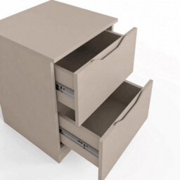 Bedside Table Deep Storage Modern Drawers Recessed Handle Design - thumbnail 6