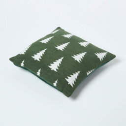 Homescapes Festive Alpine Tree Cushion Moss Green Woven Design - thumbnail 5