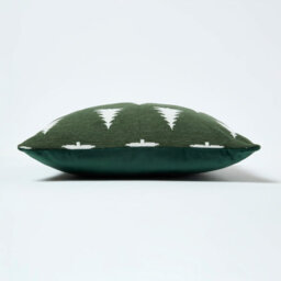Homescapes Festive Alpine Tree Cushion Moss Green Woven Design - thumbnail 4