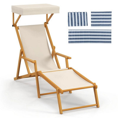 Birch Wood Chaise Lounge Chair Foldable Beach Lounge Chair - image 1