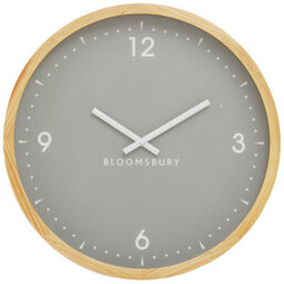 Orsina Understated Design Of Our Grey Wall Clock, Stylish Big Clock, Compact Lightweight Clock For Outdoor Indoor