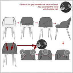 Bar Stool Cover With Backrest, Set Of 2, Stretchable Curved Cover, High Stools For Kitchen Dining Room (H19, 2Pc) - thumbnail 4