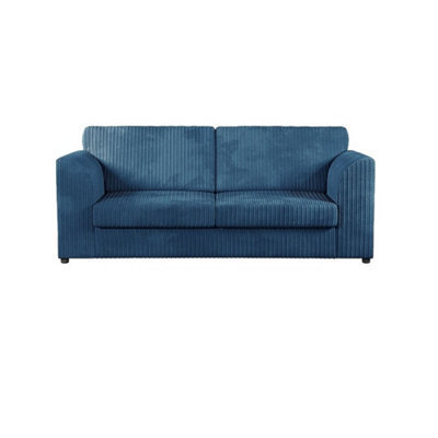 Hannah Jumbo Cord Full Back 3 Seater Sofa Marine Blue - image 1