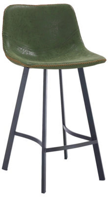 Lamboro Antico Single Kitchen Bar Stool, Powder-Coated Stainless Steel Legs With Footrest, Breakfast Bar & Home Barstool, Sage Green - image 1