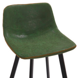 Lamboro Antico Single Kitchen Bar Stool, Powder-Coated Stainless Steel Legs With Footrest, Breakfast Bar & Home Barstool, Sage Green - thumbnail 8