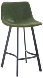 Lamboro Antico Single Kitchen Bar Stool, Powder-Coated Stainless Steel Legs With Footrest, Breakfast Bar & Home Barstool, Sage Green - thumbnail 1
