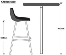 Lamboro Antico Single Kitchen Bar Stool, Powder-Coated Stainless Steel Legs With Footrest, Breakfast Bar & Home Barstool, Sage Green - thumbnail 3