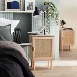 Sweeek - Pair Of Woven Rattan Bedside Tables Camargue Natural 40X30X58 Cm