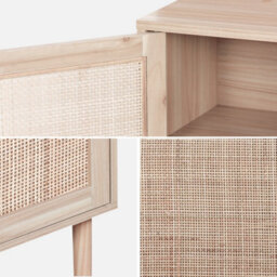 Sweeek - Pair Of Woven Rattan Bedside Tables Camargue Natural 40X30X58 Cm - thumbnail 4