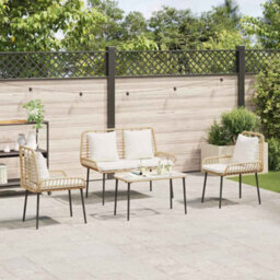Berkfield Garden Dining Set 3 Pcs Poly Rattan, Steel - thumbnail 3