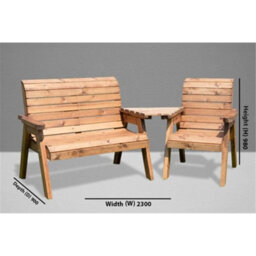 Marlborough Traditional Wooden 3 Seat Angled Companion Set - thumbnail 3