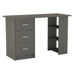 Urbn-Living Urbnliving 115Cm Width Large Computer Desk Office Makeup Vanity Dressing Grey Table Bedroom Drawers Shelves - thumbnail 6