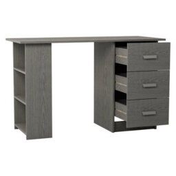 Urbn-Living Urbnliving 115Cm Width Large Computer Desk Office Makeup Vanity Dressing Grey Table Bedroom Drawers Shelves - thumbnail 7