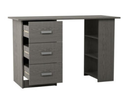 Urbn-Living Urbnliving 115Cm Width Large Computer Desk Office Makeup Vanity Dressing Grey Table Bedroom Drawers Shelves - thumbnail 5