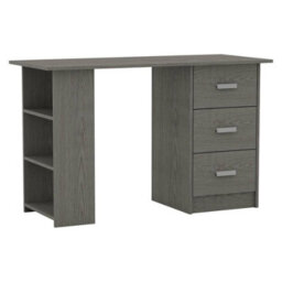 Urbn-Living Urbnliving 115Cm Width Large Computer Desk Office Makeup Vanity Dressing Grey Table Bedroom Drawers Shelves - thumbnail 8