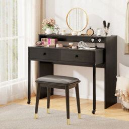 Drawers-Black Extendable Computer Desk Convertible - thumbnail 4