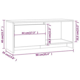 Vidaxl Tv Cabinet White 90X35X40 Cm Engineered Wood - thumbnail 8