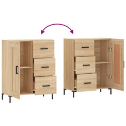 Berkfield Sideboard Sonoma Oak 69.5X34X90 Cm Engineered Wood - thumbnail 9