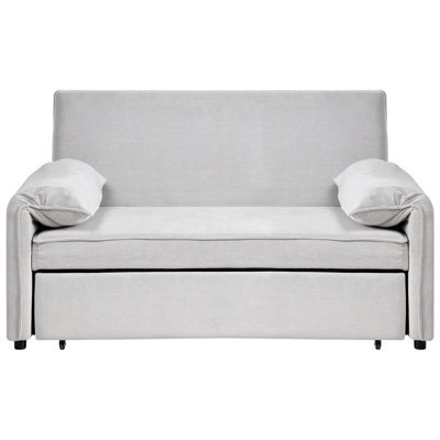 Beliani Sofa Bed Horma Fabric Off-White - image 1