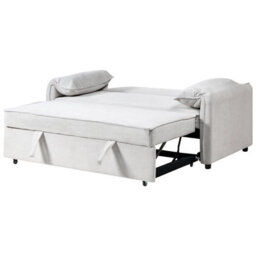 Beliani Sofa Bed Horma Fabric Off-White - thumbnail 6