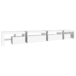 Berkfield Tv Cabinet With Led Lights White 290X36.5X40 Cm - thumbnail 8