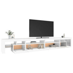 Berkfield Tv Cabinet With Led Lights White 290X36.5X40 Cm - thumbnail 6