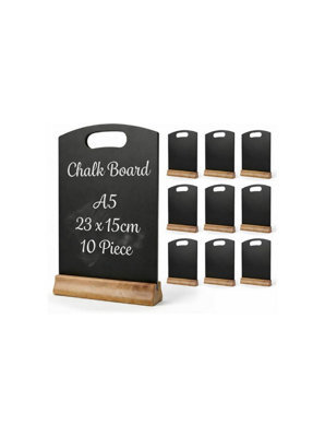 Chabrias Ltd Chabrias 10 Pack A5 Chalkboard Table Signs Wooden Stand Wedding Menu Display - image 1