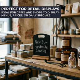Chabrias Ltd Chabrias 10 Pack A5 Chalkboard Table Signs Wooden Stand Wedding Menu Display - thumbnail 4
