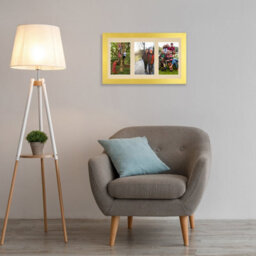 AK Frames 40X20Cm Gold Modern Multi Photo Frame With Ivory Mount - Holds 3 Apertures (3X) 6X4 Photos - thumbnail 3