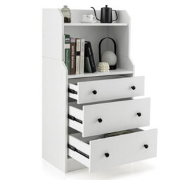 Gainoom 3-Drawer White Dresser Modern Chest Of Drawers With Anti-Toppling - thumbnail 9