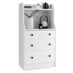 Gainoom 3-Drawer White Dresser Modern Chest Of Drawers With Anti-Toppling - thumbnail 1
