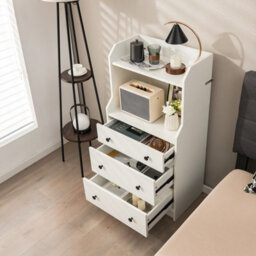 Gainoom 3-Drawer White Dresser Modern Chest Of Drawers With Anti-Toppling - thumbnail 5