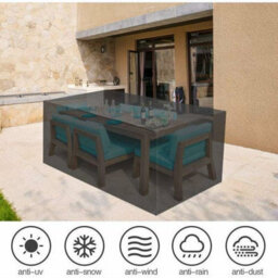 Waterproof And Dustproof Protective Cover For Garden Furniture, Polyester, Garden, Patio Furniture - Black (140 120 100Cm) - thumbnail 2