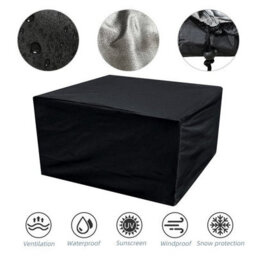 Waterproof And Dustproof Protective Cover For Garden Furniture, Polyester, Garden, Patio Furniture - Black (140 120 100Cm) - thumbnail 1