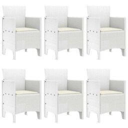Berkfield Modern Garden Dining Set 7 Pcs White - thumbnail 4