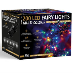 Netta Christmas Tree Lights 200 Led 10M Fairy String Lights Plug In With Timer And Memory Functions For Outdoor/indoor Use - Multi - thumbnail 1