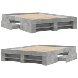Berkfield Bed Frame Without Mattress Concrete Grey 120X200Cm Engineered Wood - thumbnail 8