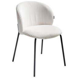 Beliani Set Of 2 Dining Chairs Miles Corduroy Off-White - thumbnail 6