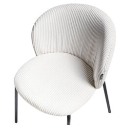 Beliani Set Of 2 Dining Chairs Miles Corduroy Off-White - thumbnail 7