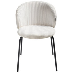 Beliani Set Of 2 Dining Chairs Miles Corduroy Off-White - thumbnail 4