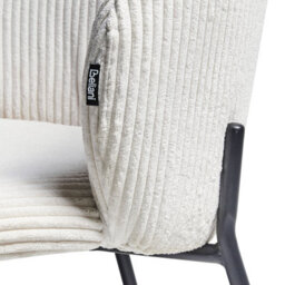 Beliani Set Of 2 Dining Chairs Miles Corduroy Off-White - thumbnail 8