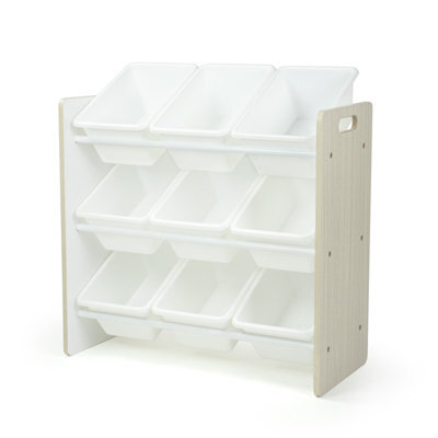 Humble Crew Children's Shelf, Toy Organiser Shelf With 9 Storage Boxes, Sandwashed/white - image 1