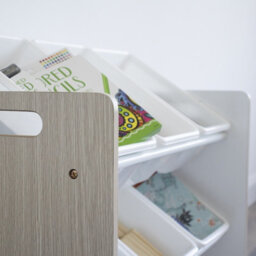 Humble Crew Children's Shelf, Toy Organiser Shelf With 9 Storage Boxes, Sandwashed/white - thumbnail 6