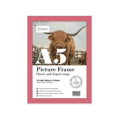 A5 Pink Picture Frame Fits A5 (14.8 X 21Cm - 5.8 X 8.3In) Poster, Photo, Artwork, Or Print. - image 1