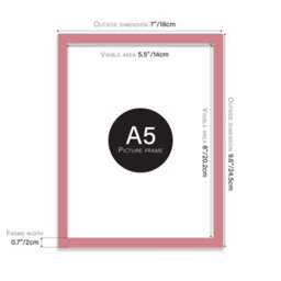 A5 Pink Picture Frame Fits A5 (14.8 X 21Cm - 5.8 X 8.3In) Poster, Photo, Artwork, Or Print. - thumbnail 2