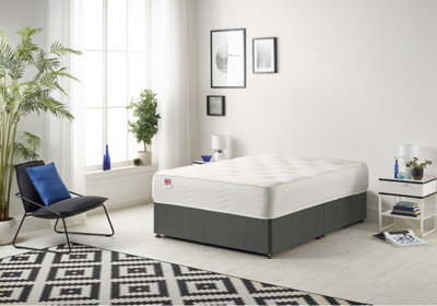 Somnior Beds Somnior Tweed Charcoal Memory Foam Divan Bed With Mattress - Small Double - image 1