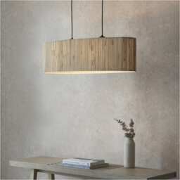 Loops Hanging Ceiling Bar Pendant Light - Natural Seagrass & Matt Black - 2 X 10W Led E27 - thumbnail 3